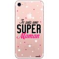 Coque iPhone 7/8/ iPhone SE 2020 rigide transparente Super Maman Dessin Evetane