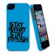 Coque bleue Stay Hungry Stay Foolish pour iPhone 5
