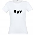 T-shirt Taille S Cœurs Noirs