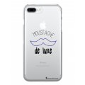 Coque iPhone 7 Plus/ 8 Plus rigide transparente Moustache de luxe Dessin La Coque Francaise