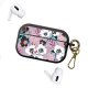 Housse pour Airpods Pro silicone liquide noir Fleurs parme Motif Ecriture Tendance La Coque Francaise