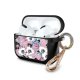 Housse pour Airpods Pro silicone liquide noir Fleurs parme Motif Ecriture Tendance La Coque Francaise