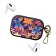 Housse pour Airpods Pro silicone liquide noir Fleurs violettes et oranges Motif Ecriture Tendance La Coque Francaise