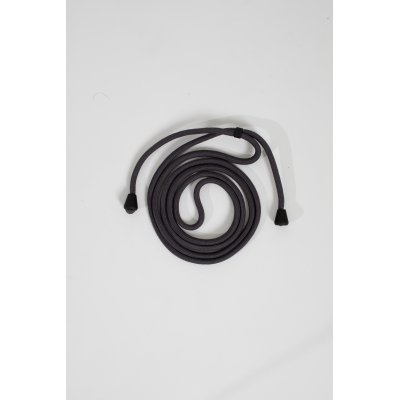 Lanière cordon en coton tressée avec embout en métal noir mat, coloris noir
