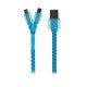 Muvit Life Double Cable Micro Usb Charge 2a 0,35m Bleu 