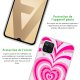 Coque Samsung Galaxy A12 360 intégrale transparente Coeur Psychédélique Rose Tendance Evetane.