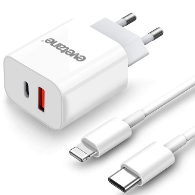 Chargeur iPhone 12/12 Pro ultra rapide 20 W fourni avec Cable USB-C 