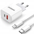 Chargeur iPhone 13 ,12 , 11, XR, X, XS, XS Max, SE 2020, 8 Plus, 8 - ultra rapide Double Port 20 W avec Cable USB-C