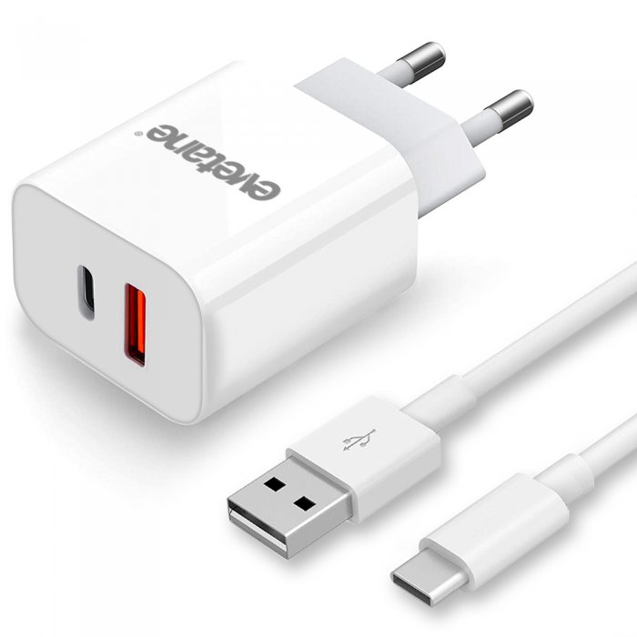 Chargeur Samsung S21, S20FE, , S20 Ultra 5G, A51, A21S, A20e Xiaomi Redmi  9T, 9C Ultra Rapide double Port USB - USB C 20 W avec Cable USB-C Xiaomi  Redmi 9T, 9C, - Coquediscount