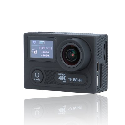 Caméra de sport 4K Wi-Fi + Télécommande + Micro SDHC à 64 Go + Angle de visionnement à 170 °