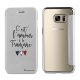 Etui folio argent avec coque arrière souple C'est L'Amour A La Française pour Samsung Galaxy S6