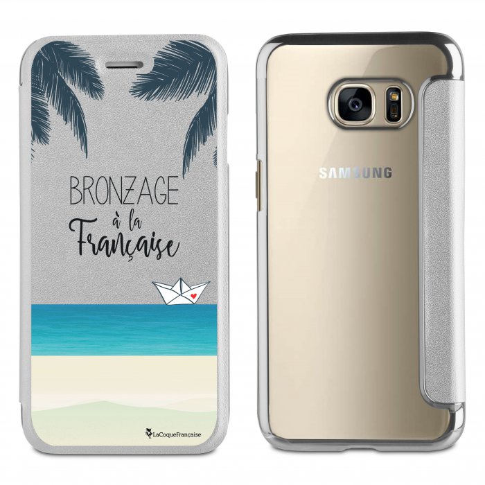 Etui Samsung Galaxy S7 Edge souple argent Bronzage à la française Ecriture  Tendance et Design La Coque Francaise - Coquediscount