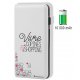Batterie externe 10 000 mAh aspect cuir Vivre De Copines & De Shopping - Blanc