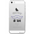 Coque iPhone SE / 5S / 5 rigide transparente Moustache de luxe Dessin La Coque Francaise