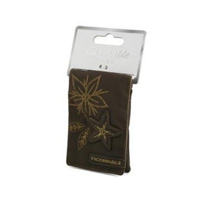 Pochette Façonnable pour smartphone Flower - Chocolat 