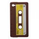 Coque Silicone Cassette pour iPhone 5 marron