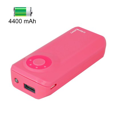 Batterie de secours URBAN FACTORY 4400 mAh avec lampe LED - Rose Coraille