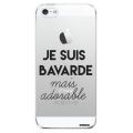 Coque iPhone 5/5S/SE rigide transparente Bavarde Mais Adorable Dessin Evetane