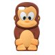Coque singe silicone marron pour iPhone 4 et 4S 