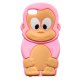 Coque singe silicone rose pour iPhone 5