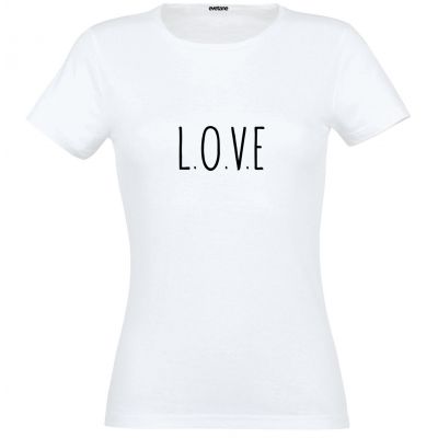 T-Shirt femme blanc L.O.V.E  - Taille L