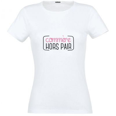 T-Shirt femme blanc Commère Hors Pair  - Taille L