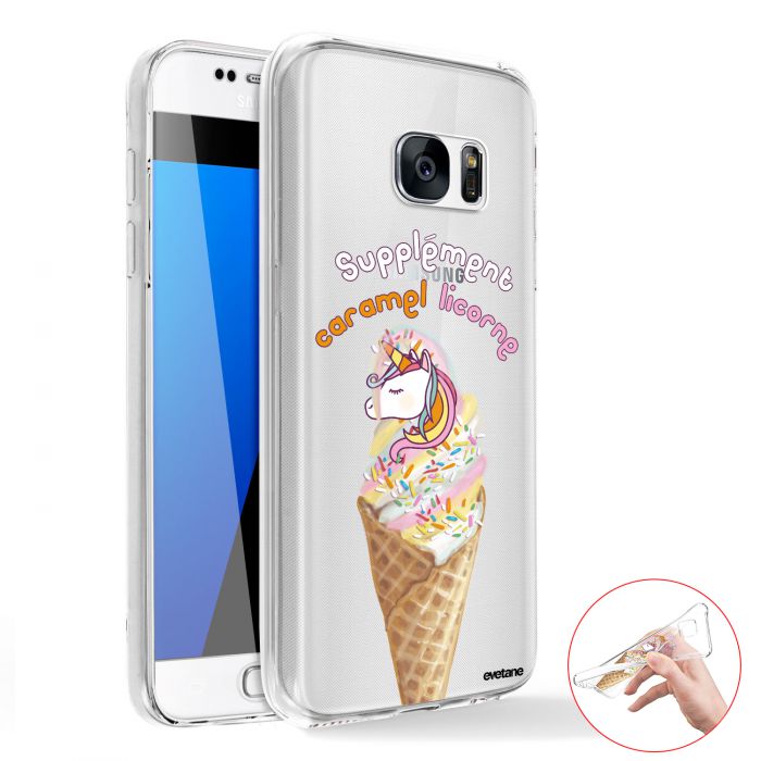 تونة قودي صغير Coque Samsung Galaxy S6 Edge 360 intégrale transparente Caramel Licorne Tendance Evetane. - Coquediscount