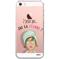 Coque iPhone 5/5S/SE rigide transparente J'ai La Flemme Dessin Evetane