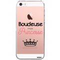 Coque iPhone 5/5S/SE rigide transparente Boudeuse mais princesse Dessin Evetane