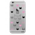 Coque iPhone 6/6S rigide transparente Cats motifs Dessin Evetane