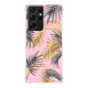 Coque Samsung Galaxy S21 Ultra 5G anti-choc souple angles renforcés transparente Feuilles de palmier rose La Coque Francaise