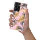 Coque Samsung Galaxy S21 Ultra 5G anti-choc souple angles renforcés transparente Feuilles de palmier rose La Coque Francaise