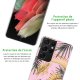 Coque Samsung Galaxy S21 Ultra 5G 360 intégrale transparente Feuilles de palmier rose Tendance La Coque Francaise.