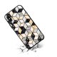 Coque iPhone X/Xs effet cuir grainé noir Carrés marbre Design La Coque Francaise