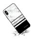 Coque iPhone X/Xs effet cuir grainé noir Trio marbre Blanc Design La Coque Francaise