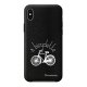 Coque iPhone Xs Max effet cuir grainé noir Bicyclette Design La Coque Francaise