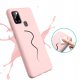 Coque Samsung Galaxy A21S Silicone liquide Rose + 2 Vitres en Verre trempé Protection écran Antichocs