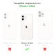  Coque iPhone 12 Mini Silicone liquide Rose + 2 Vitres en Verre trempé Protection écran Antichocs