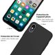 Coque iPhone X/XS Silicone liquide Noire + 2 Vitres en Verre trempé Protection écran Antichocs