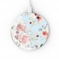 Chargeur Induction contour argent blanc Roses Rouges La Coque Francaise