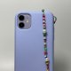 Bijoux de téléphone à accrocher à votre coque  perles multicolores - longueur 61 cm