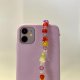 Bijoux de téléphone à accrocher à votre coque  perles multicolores - longueur 28 cm