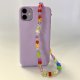 Bijoux de téléphone à accrocher à votre coque  perles multicolores - longueur 28 cm