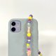 Bijoux de téléphone à accrocher à votre coque  perles étoiles multicolores - longueur 28 cm