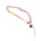 Bijoux de téléphone à accrocher à votre coque  perles roses- longueur 28 cm