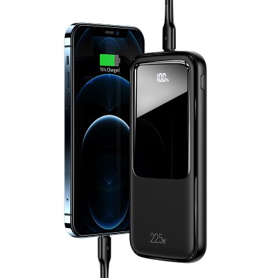 Batterie externe avec charge rapide et affichage numérique 10 000mAh - Noir