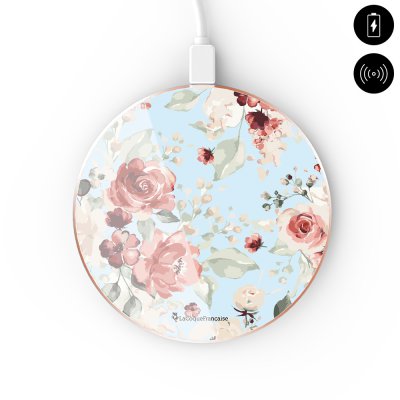 Chargeur Induction contour gold blanc Roses Rouges La Coque Francaise