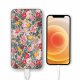 Batterie en verre trempé universel 8000mAh Fleurs Beige et Rose Motif Ecriture Tendance La Coque Francaise