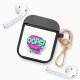 Housse pour airpods silicone liquide noir OOPS Motif Ecriture Tendance La Coque Francaise