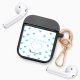 Housse pour airpods silicone liquide noir Pluie de Bonheur Bleu Motif Ecriture Tendance La Coque Francaise